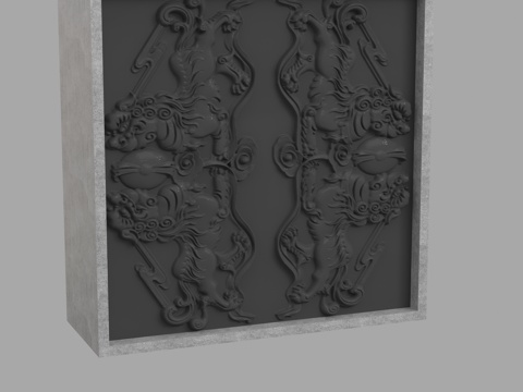  现代浮雕墙3d模型 