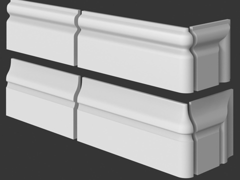  带端头的9号和14号踢脚线。LepGrand3d模型 