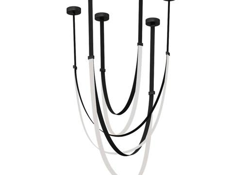  悬挂灯Lird黑色07689A-150+180+210,193d模型 