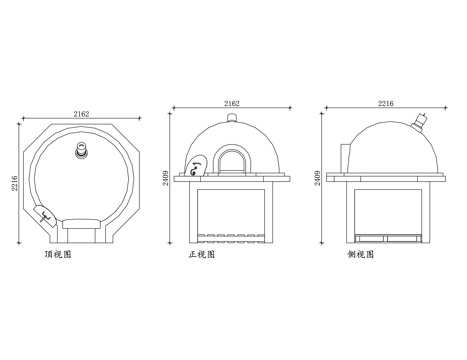 土砖灶 泥砖炉 乡土砖窑 老式土砖炉 青砖土灶cad施工图