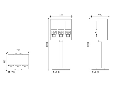 糖果售卖机 糖果贩卖机 投币糖果机 自动糖果机 零食售货机cad施工图