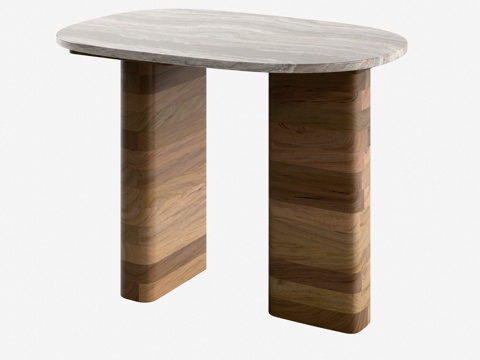  OM_托希尔边桌，38x35厘米，米色伯格森3d模型 