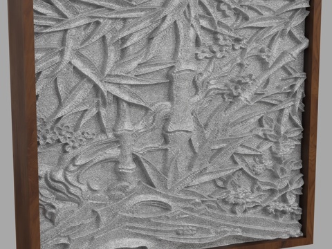  现代浮雕墙3d模型 
