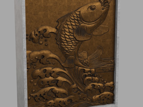  现代浮雕墙3d模型 
