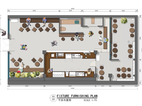 星巴克咖啡瑞幸咖啡喜茶奈雪的茶霸王茶姬平面布置图cad施工图