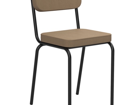  带软座面与靠背的可堆叠餐椅3d模型 