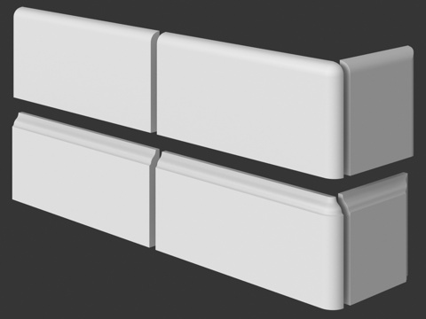 带端头的58和61款踢脚线。LepGrand3d模型 
