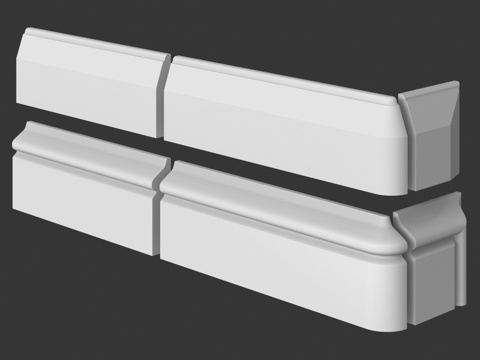  带端头的踢脚板 7 和 8。LepGrand3d模型 