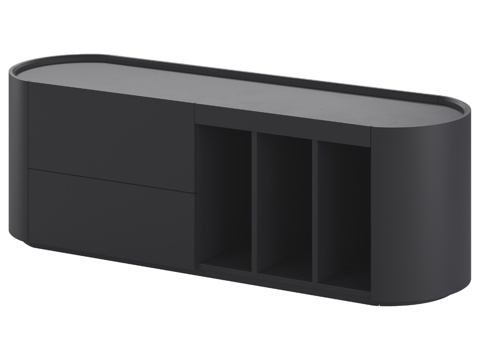  OM Lagom 电视柜 2抽屉 3壁龛 宽140厘米3d模型 