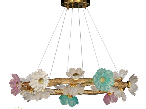  OM吊灯 Sauvage FL1099-24P 萤石3d模型 