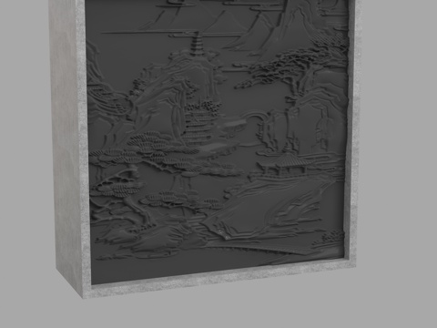  现代浮雕墙3d模型 