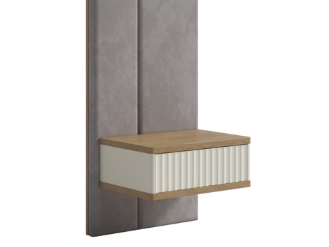  带柜式长条形侧墙板3d模型 