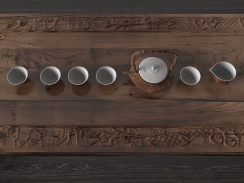  现代茶盘3d模型 