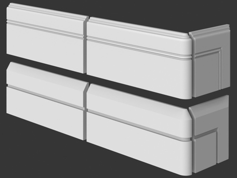  带端头的51号和53号踢脚线。LepGrand3d模型 