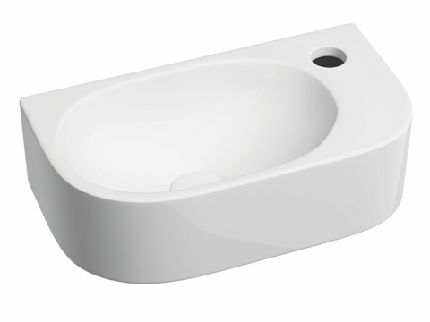  OM 悬挂式矩形洗手盆（盆体位于左侧3d模型 