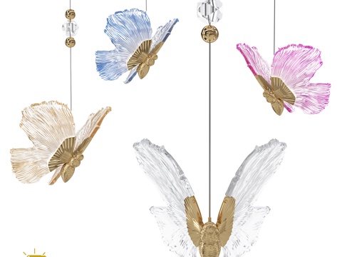  OM吊灯 Borboleta 萤石款3d模型 