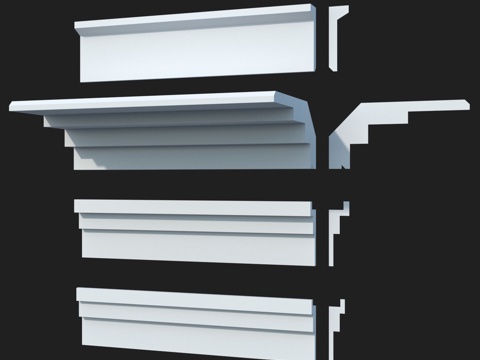  光滑窗帘盒套装 #38 LepGrand3d模型 