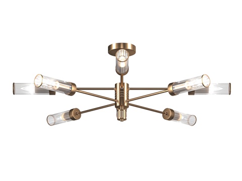  OM 玻璃灯罩杆式吊灯 LH55162,3d模型 