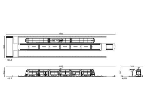 轻轨车站 城轨站 轨道交通站 轻铁站 有轨车站cad施工图