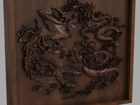  现代浮雕墙3d模型 