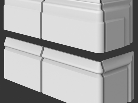  带端头的26号和30号踢脚板。LepGrand3d模型 