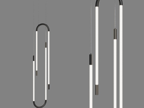  圆形底座双吊坠吊灯 IT-3d模型 