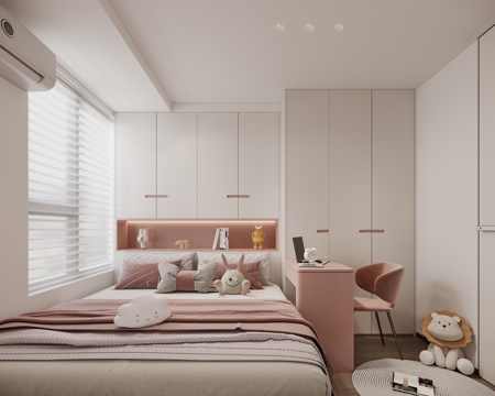  现代女儿房榻榻米卧室3d模型 