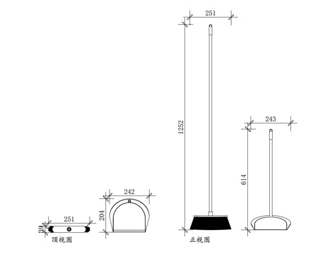 扫把 笤帚 扫地帚 清洁扫帚 家用扫把cad施工图
