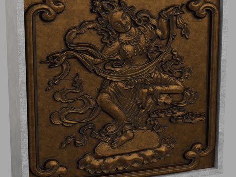  现代浮雕墙3d模型 