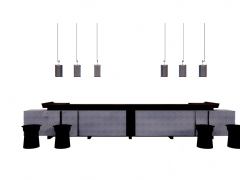 办公 酒店前台 前台接待 大厅 前台su模型