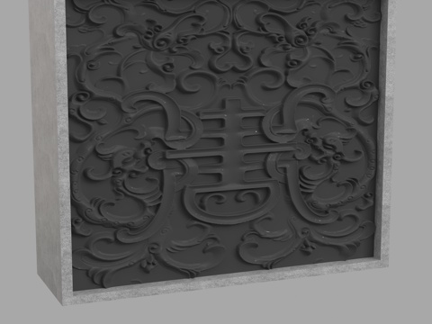  现代浮雕墙3d模型 
