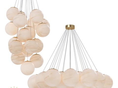 OM 吊灯 Unity FL1048-19P 萤石3d模型