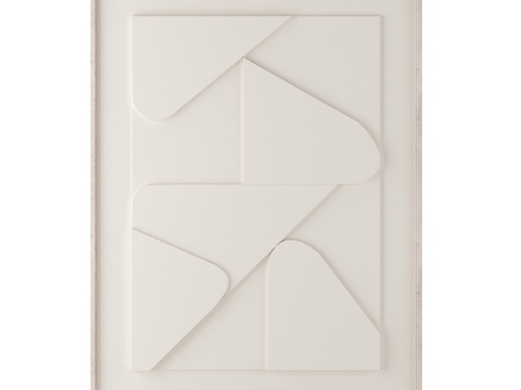  OM_立体效果装饰板 极简主义三色3d模型 