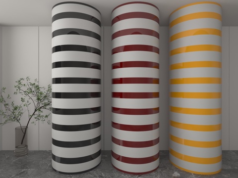  现代柱子3d模型 