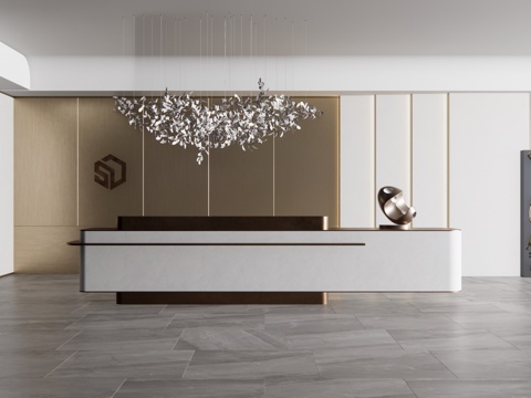 办公室 大厅 办公空间su模型