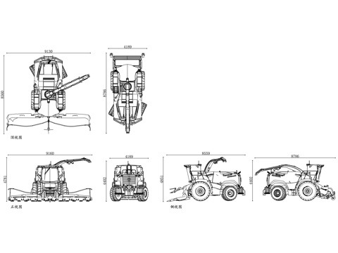 青贮收获机 青储机 青饲料收割机 青贮收割机 秸秆青储机cad施工图