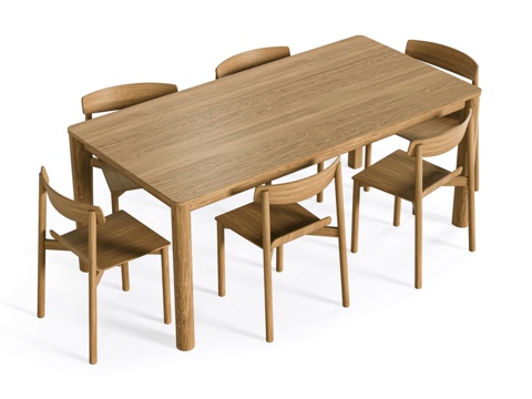  OM THE-IDEA 家具套装 BERGEN 餐桌与餐椅3d模型 