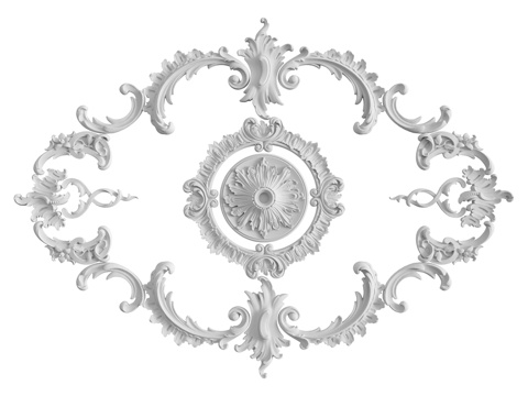  灰泥装饰花饰套装128号3d模型 