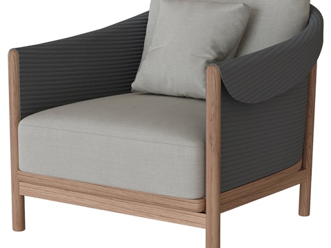  柚木扶手椅GRAO3d模型 