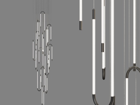  十六盏吊灯圆形底座 IT-3d模型 