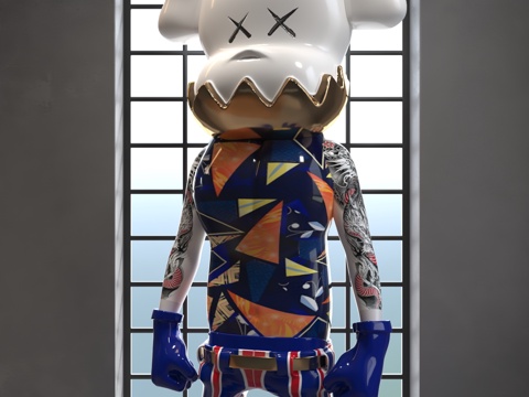  现代公仔摆件3d模型 