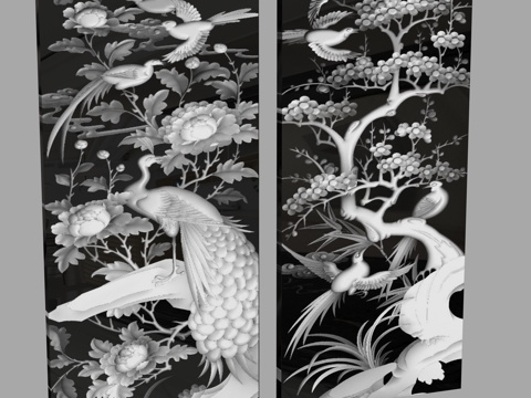  现代浮雕墙3d模型 