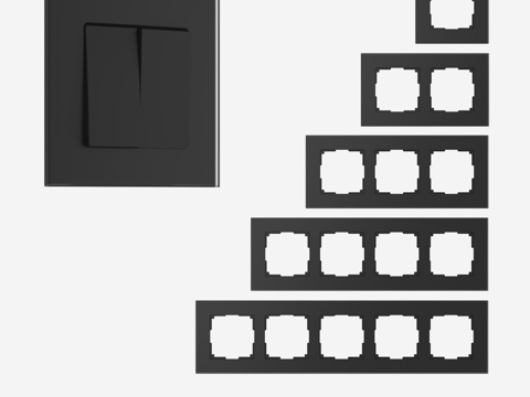  OM 插座开关用钢化玻璃框架3d模型 