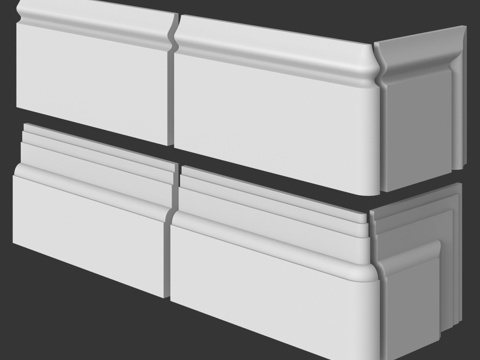  带端头的49号和88号踢脚线。LepGrand3d模型 
