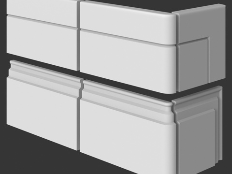  带端头的59和60型踢脚线。LepGrand3d模型 