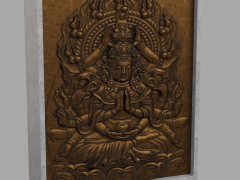 现代浮雕墙3d模型 