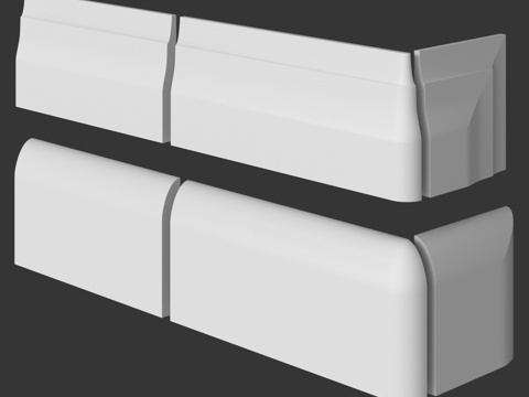  带端头的17号和31号踢脚板。LepGrand3d模型 