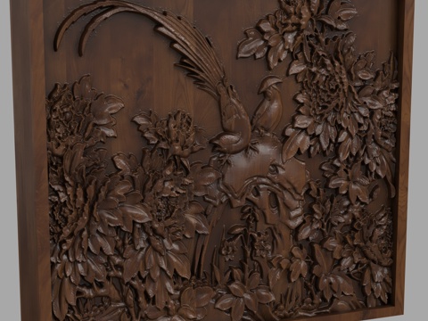  现代浮雕墙3d模型 