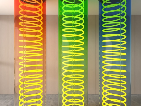  现代柱子3d模型 