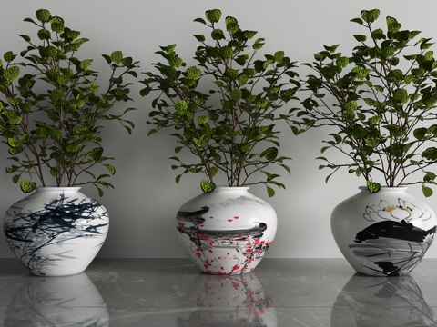  现代花瓶摆件3d模型 